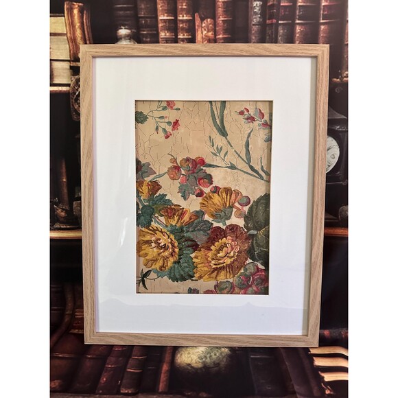 Antique Paul Dumas French Floral Wallpaper Art | Original Framed Behind Glass - Picture 6 of 7